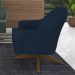 Poltrona Decorativa Base Giratoria Em Madeira Dakota SL 948 Moll