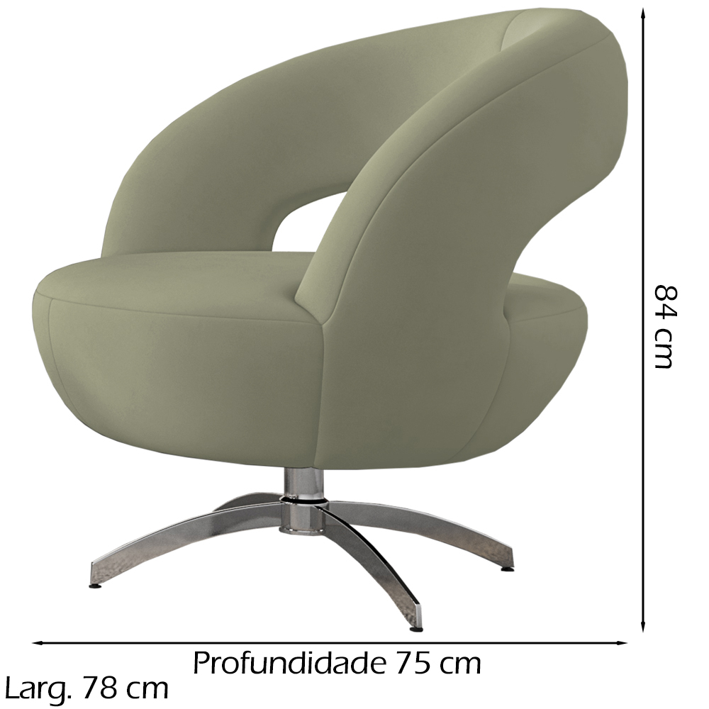 Poltrona Decorativa Base Giratoria Onix SL 940 Moll