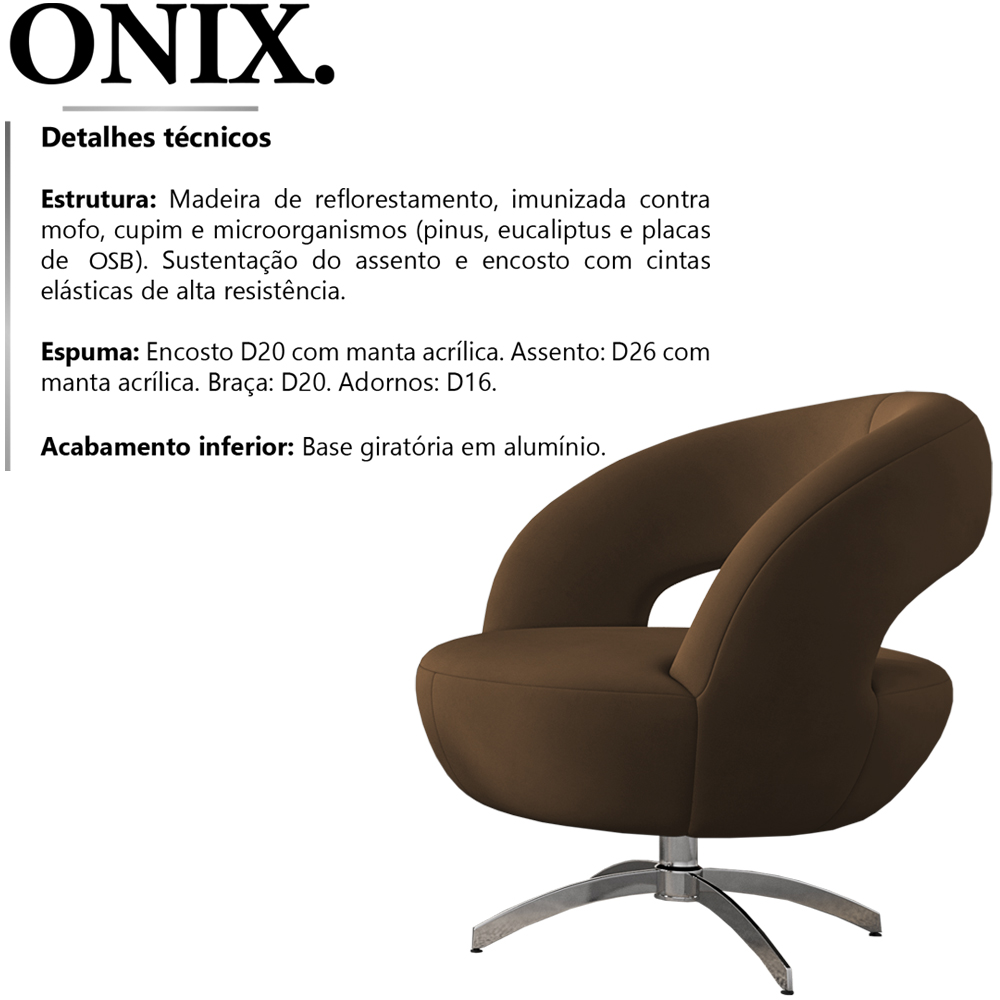 Poltrona Decorativa Base Giratoria Onix SL 942 Moll
