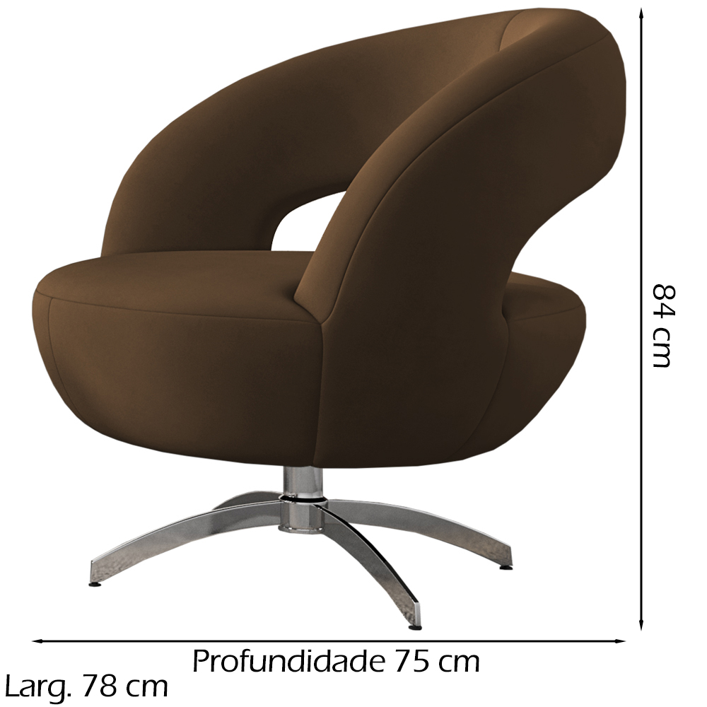 Poltrona Decorativa Base Giratoria Onix SL 942 Moll