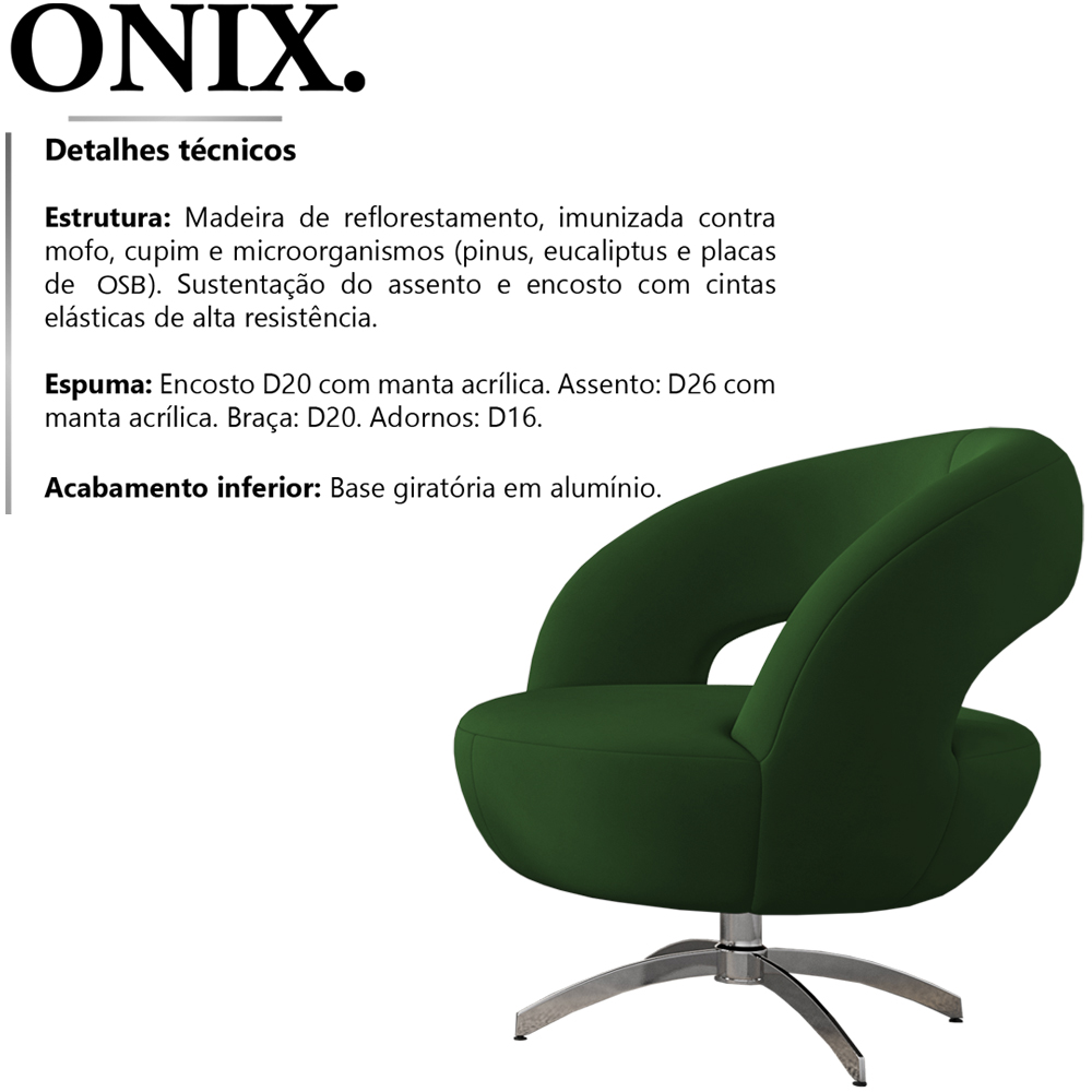 Poltrona Decorativa Base Giratoria Onix SL 947 Moll