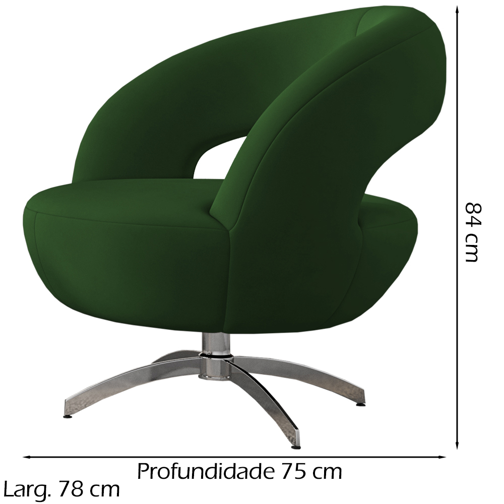 Poltrona Decorativa Base Giratoria Onix SL 947 Moll