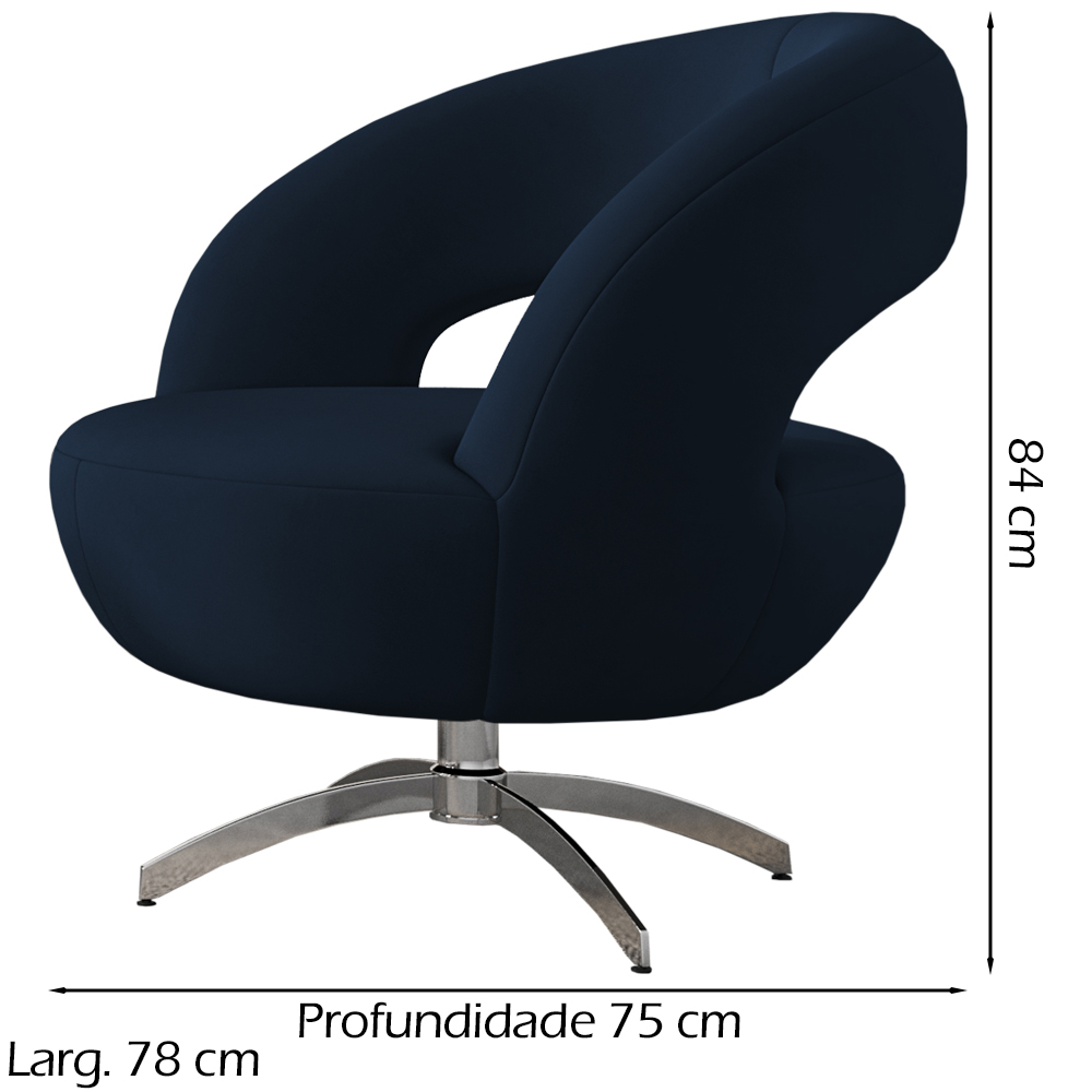 Poltrona Decorativa Base Giratoria Onix SL 948 Moll