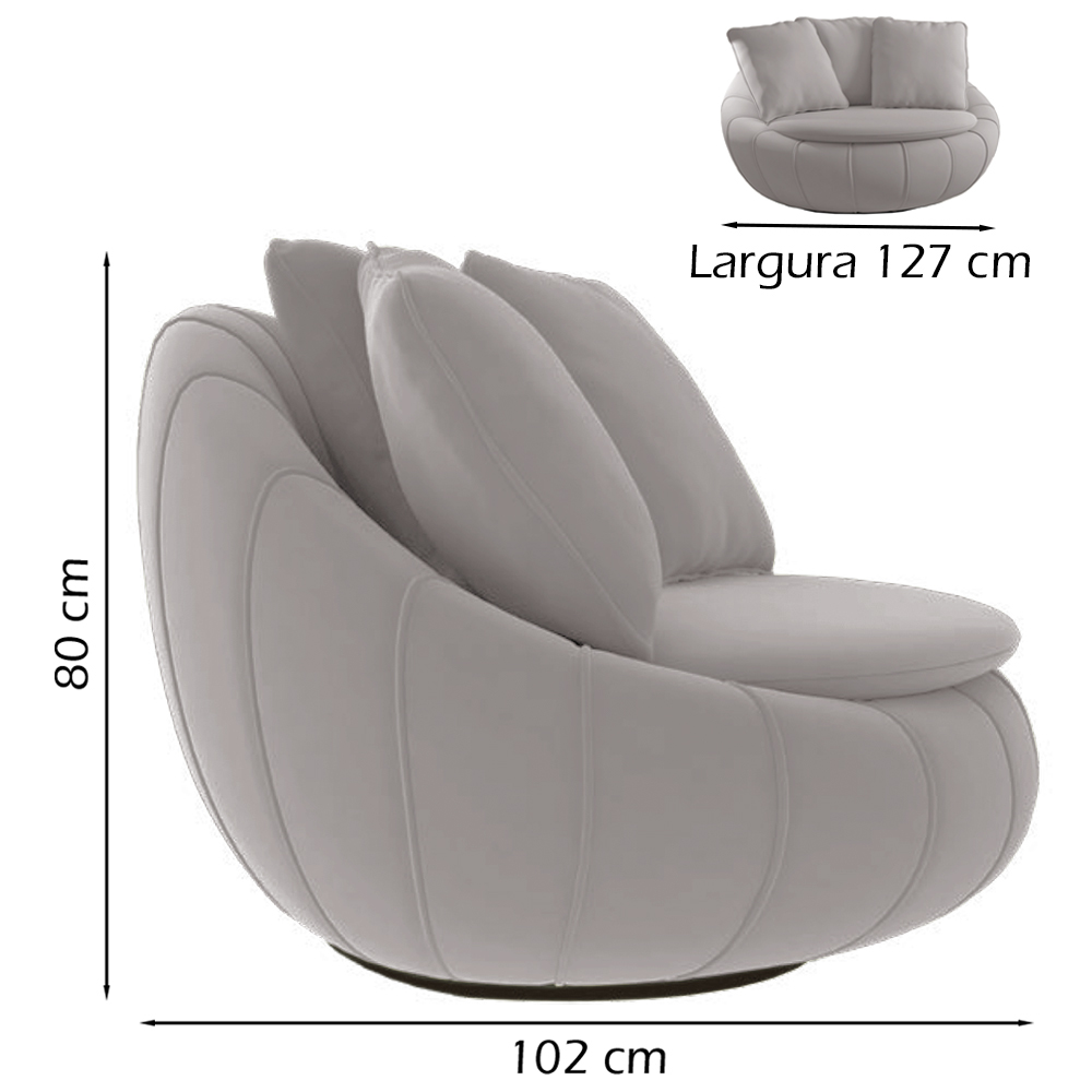 Poltrona Decorativa Base Giratoria Zafira SL 940 Moll