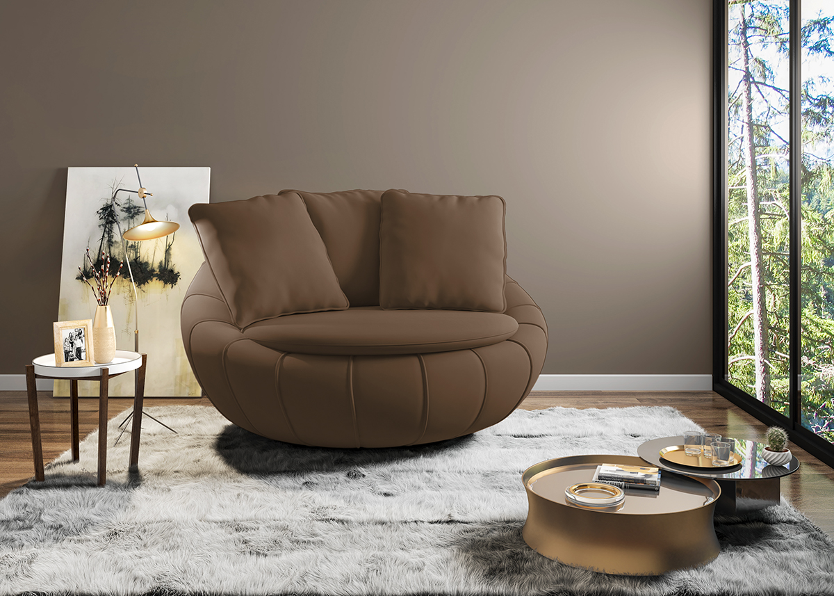 Poltrona Decorativa Base Giratoria Zafira SL 942 Moll