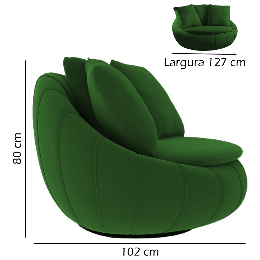 Poltrona Decorativa Base Giratoria Zafira SL 947 Moll