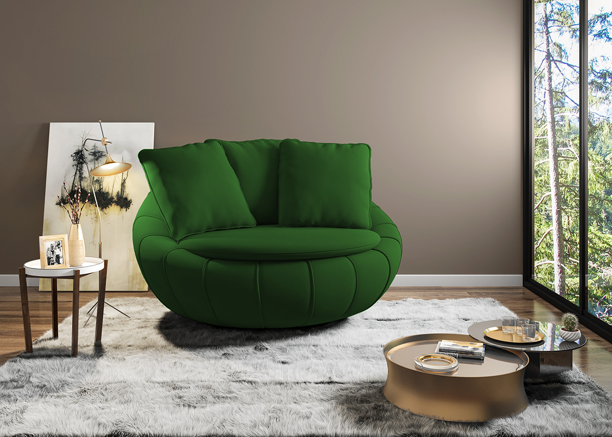 Poltrona Decorativa Base Giratoria Zafira SL 947 Moll