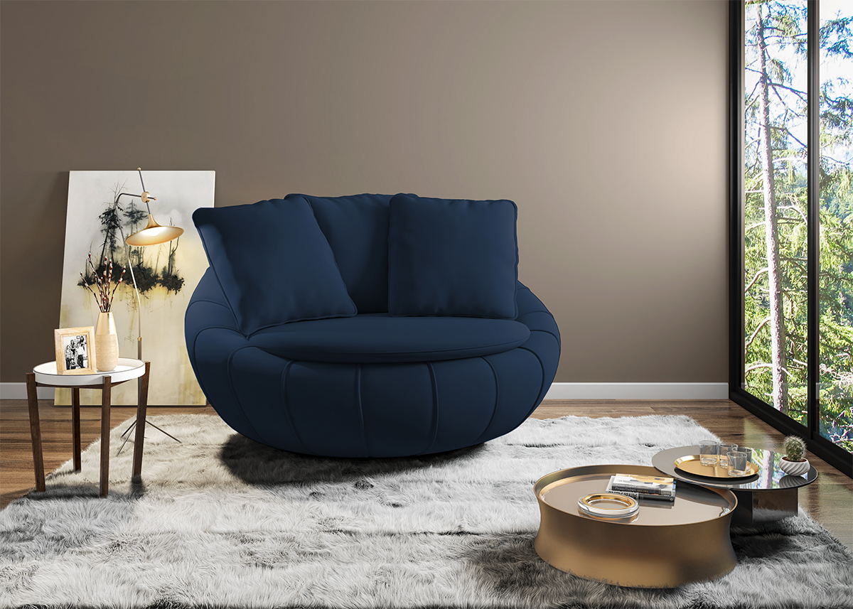 Poltrona Decorativa Base Giratoria Zafira SL 948 Moll