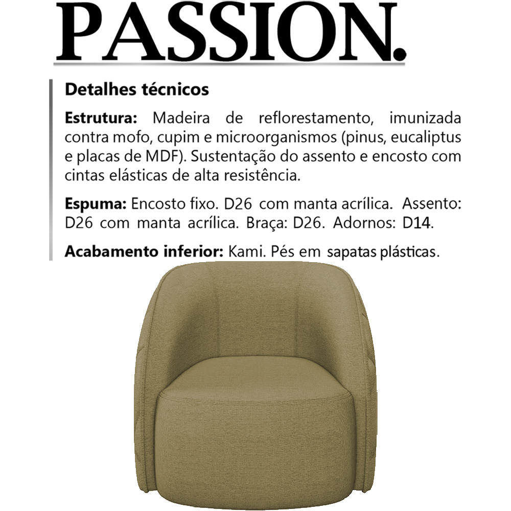 Poltrona Decorativa Passion Linho TCE 1025 Moll