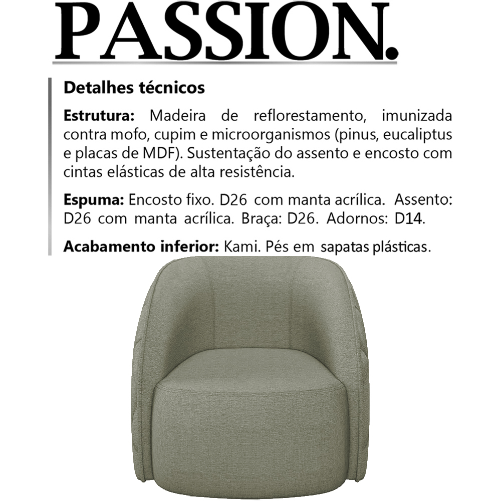 Poltrona Decorativa Passion Linho TCE 1026 Moll