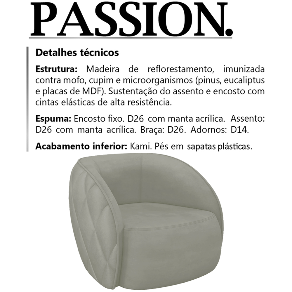 Poltrona Decorativa Passion Veludo SL 940 Moll