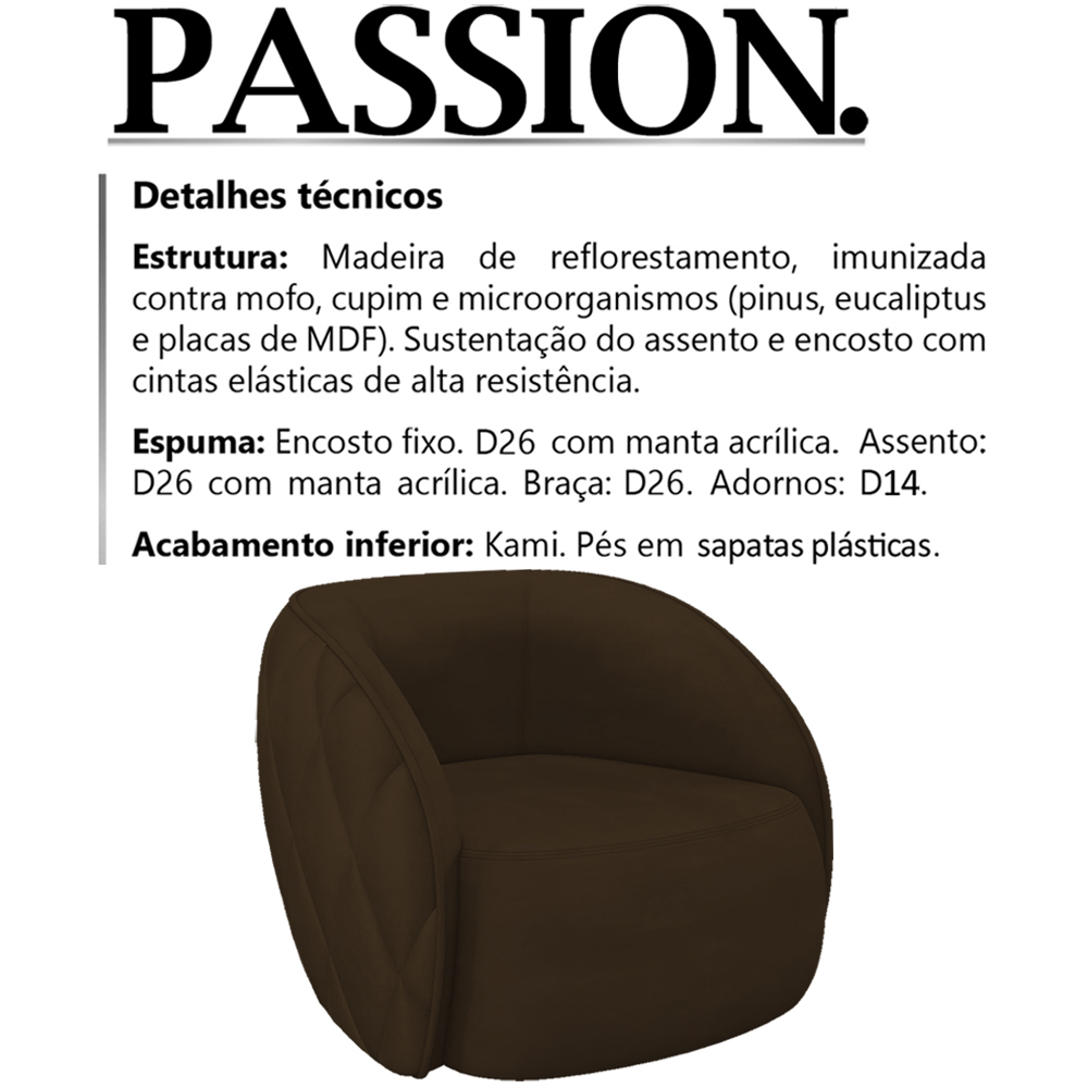 Poltrona Decorativa Passion Veludo SL 942 Moll