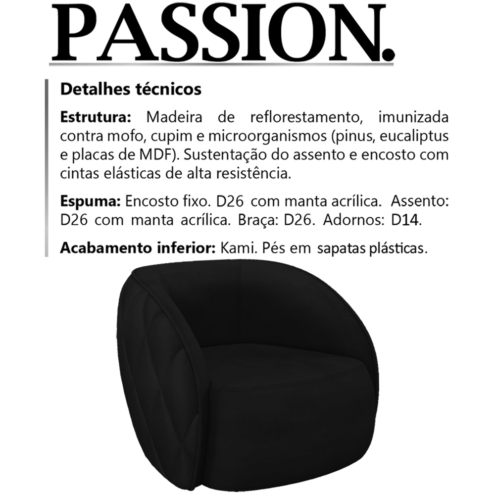 Poltrona Decorativa Passion Veludo SL 944 Moll