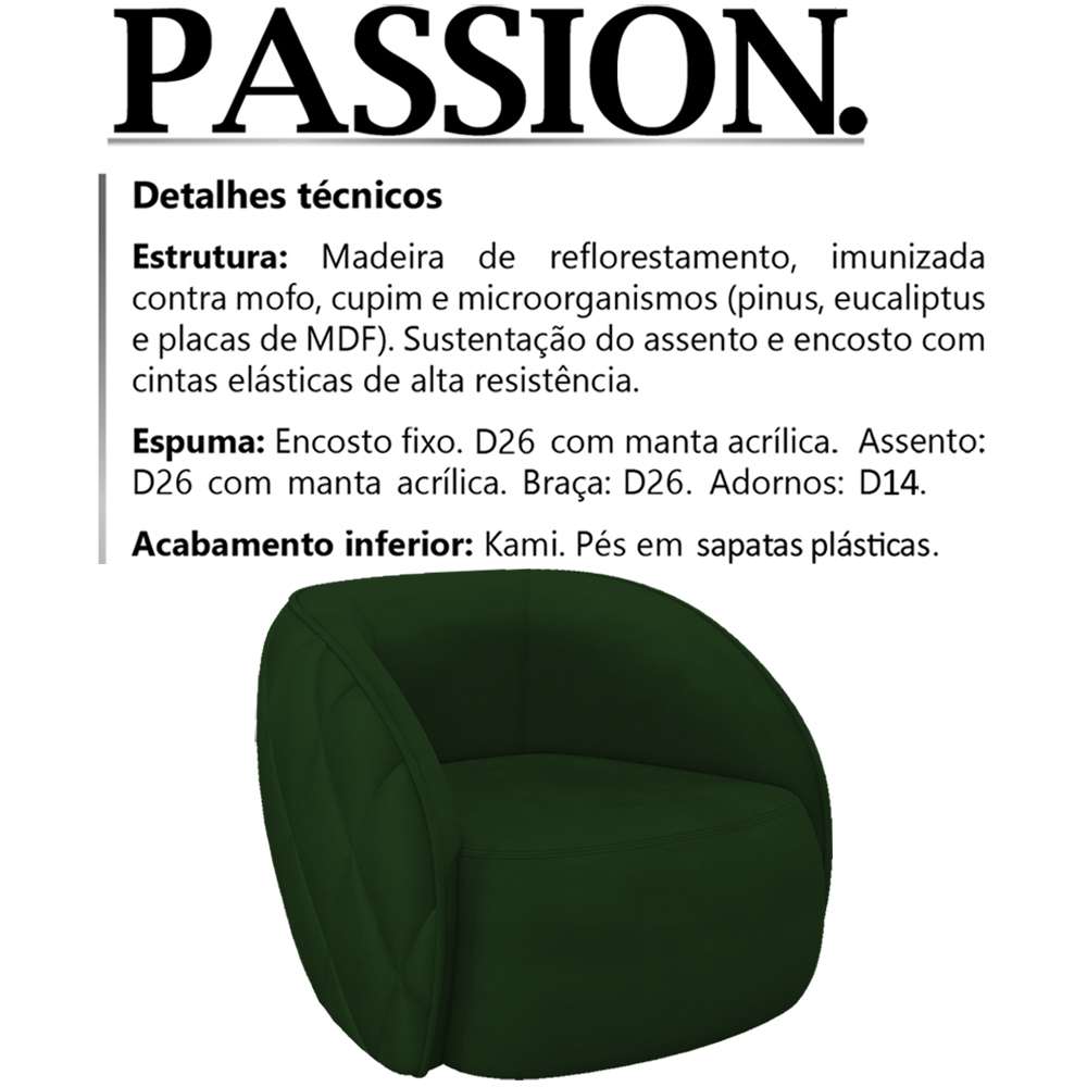 Poltrona Decorativa Passion Veludo SL 947 Moll
