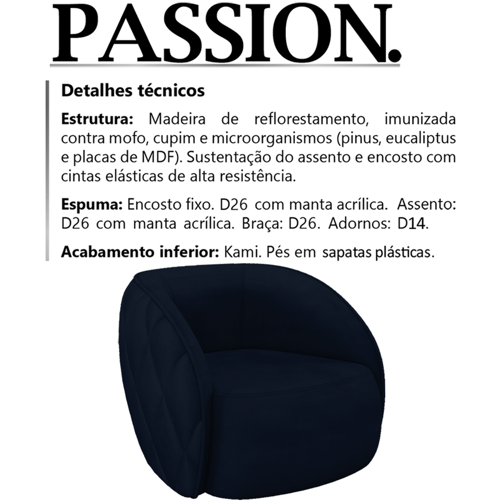 Poltrona Decorativa Passion Veludo SL 948 Moll