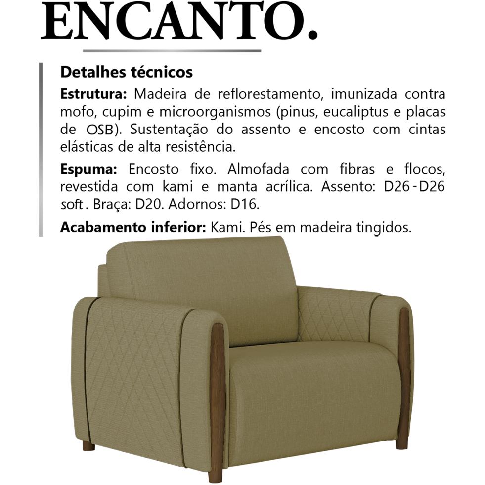Poltrona Decorativa Pes Em Madeira Encanto TCE 1025 Moll