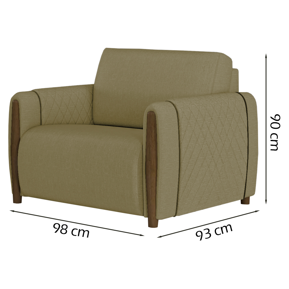 Poltrona Decorativa Pes Em Madeira Encanto TCE 1025 Moll