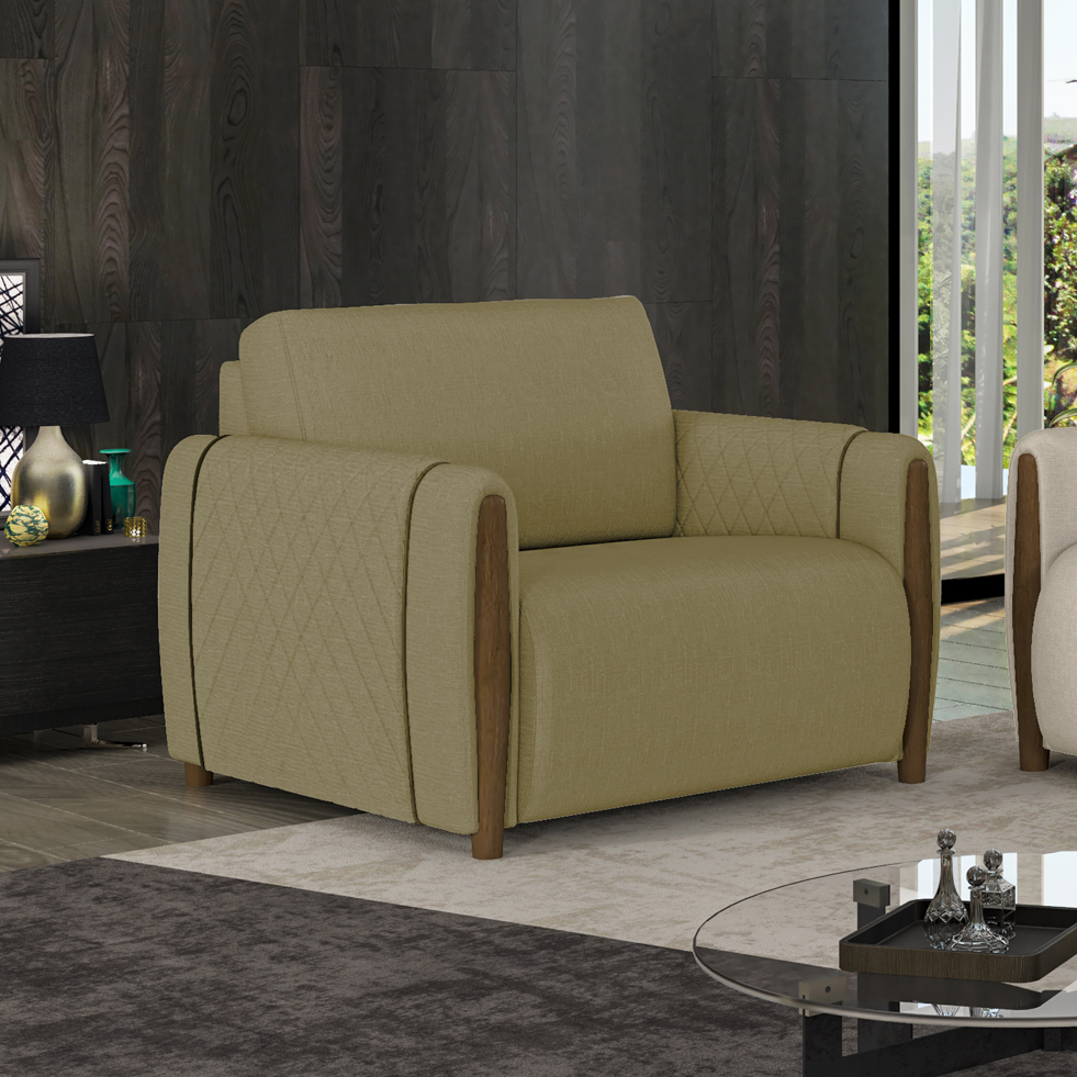 Poltrona Decorativa Pes Em Madeira Encanto TCE 1025 Moll
