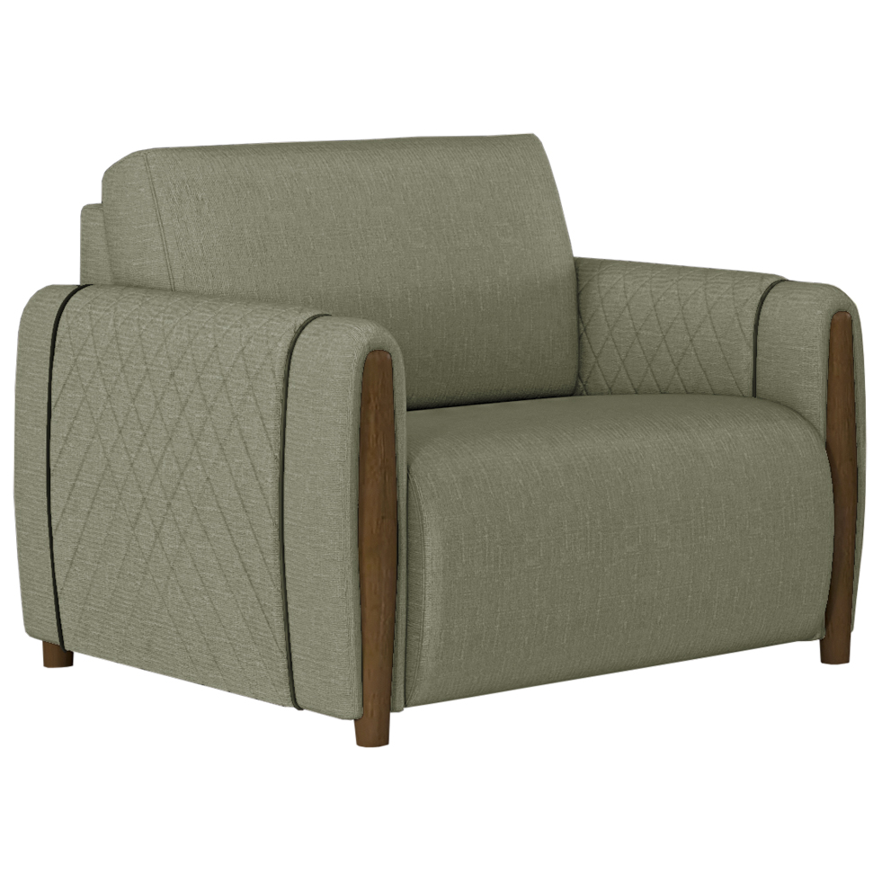 Poltrona Decorativa Pes Em Madeira Encanto TCE 1026 Moll