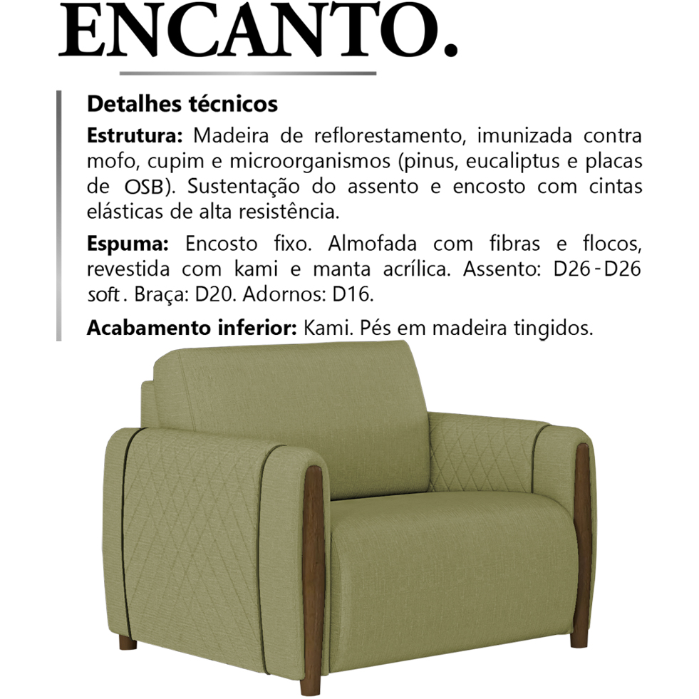 Poltrona Decorativa Pes Em Madeira Encanto TCE 1027 Moll