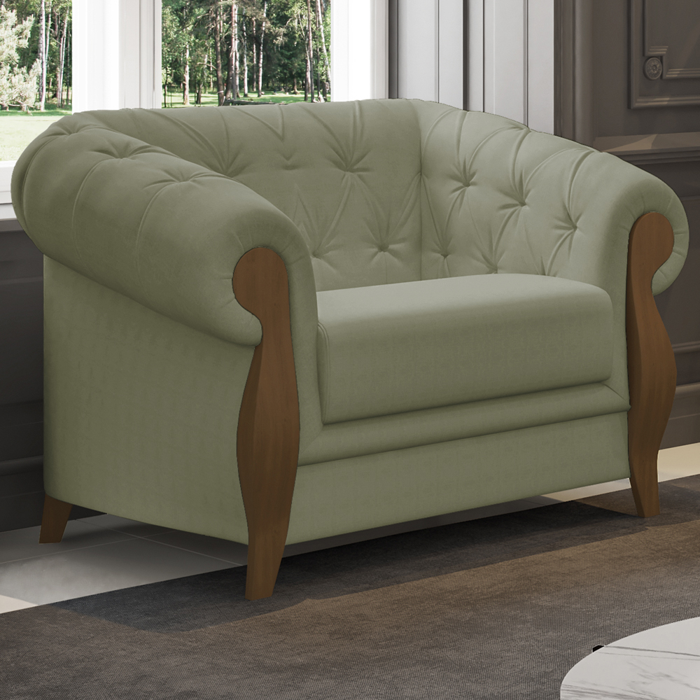 Poltrona Decorativa Pes Em Madeira Murano SL 940 Moll
