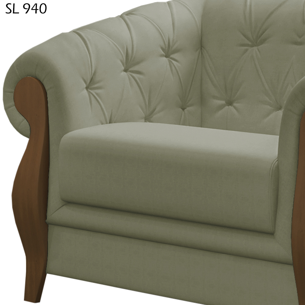 Poltrona Decorativa Pes Em Madeira Murano SL 940 Moll