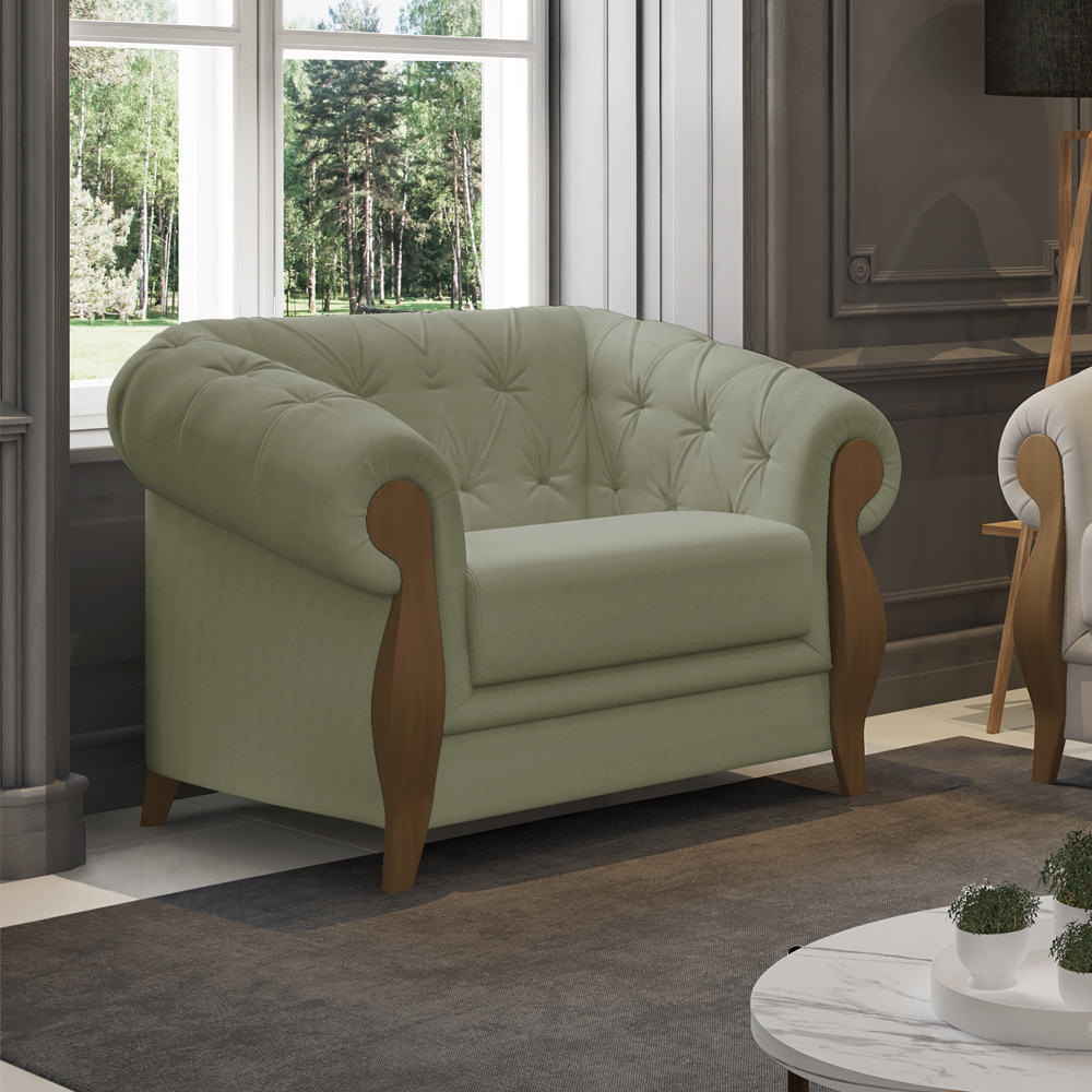 Poltrona Decorativa Pes Em Madeira Murano SL 940 Moll