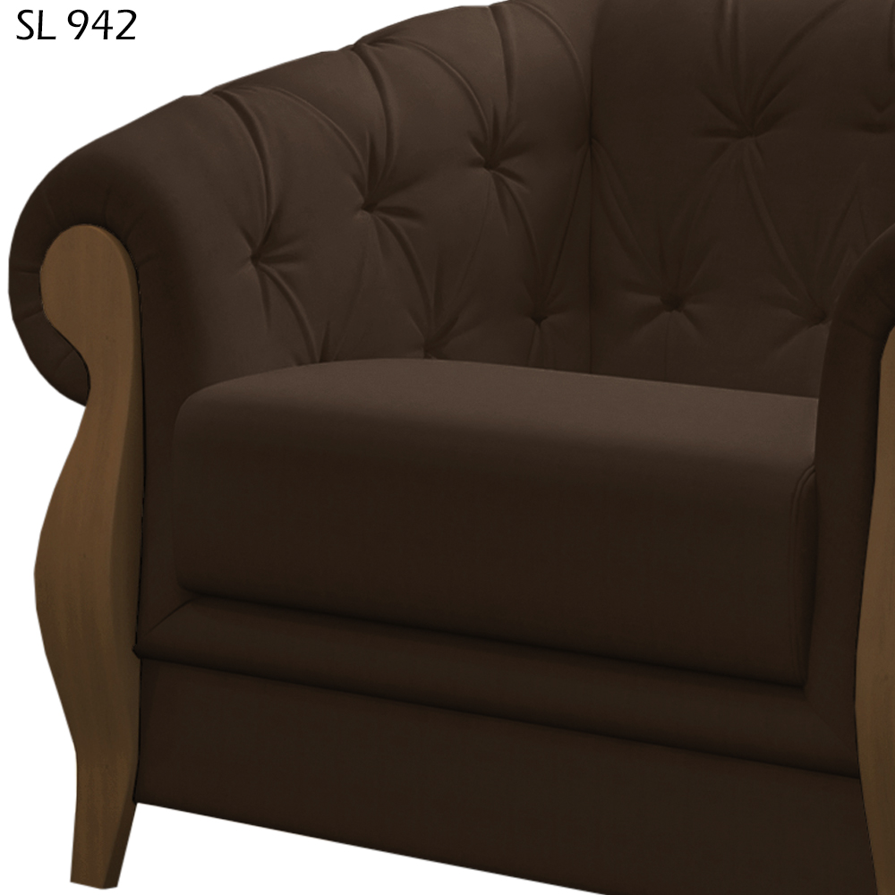 Poltrona Decorativa Pes Em Madeira Murano SL 942 Moll