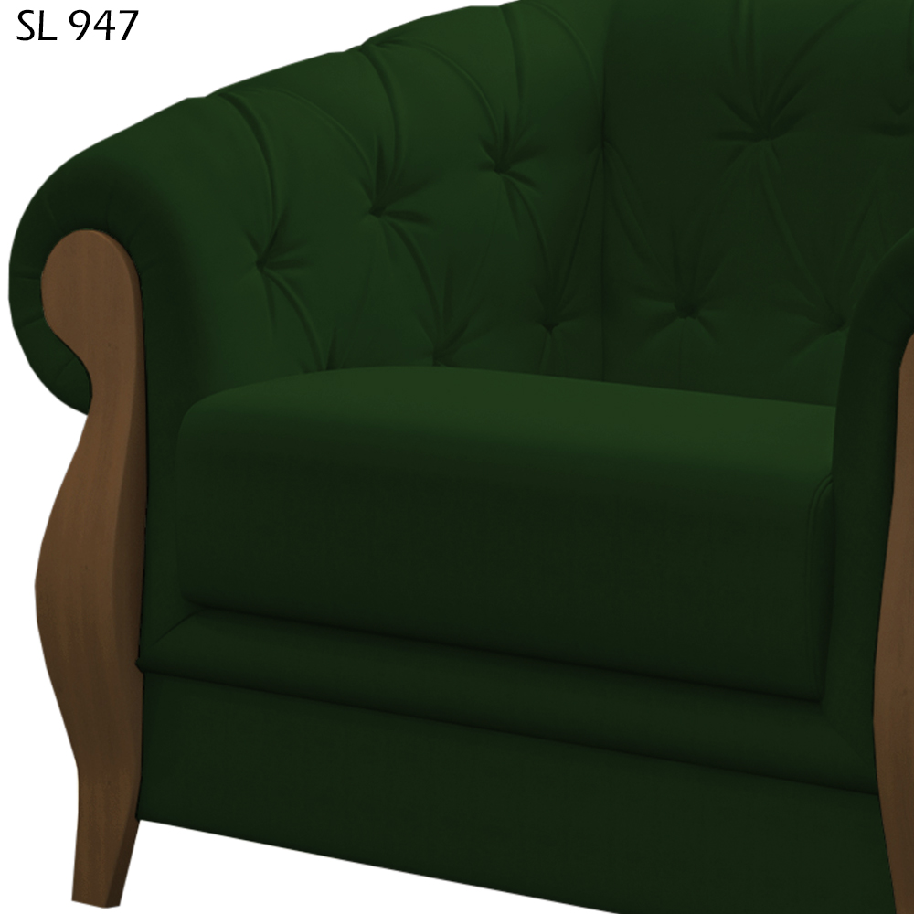 Poltrona Decorativa Pes Em Madeira Murano SL 947 Moll