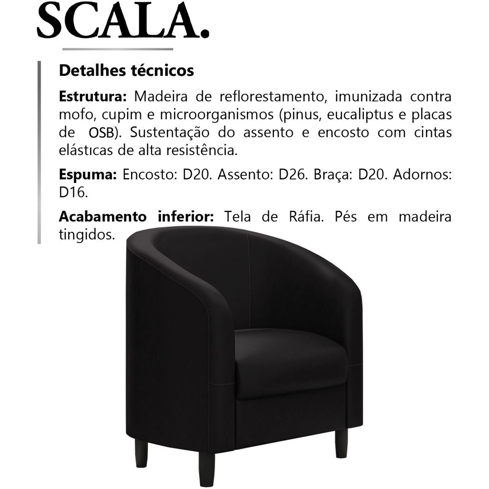 Poltrona Decorativa Pes Em Madeira Scala Corano TCS 724 Moll