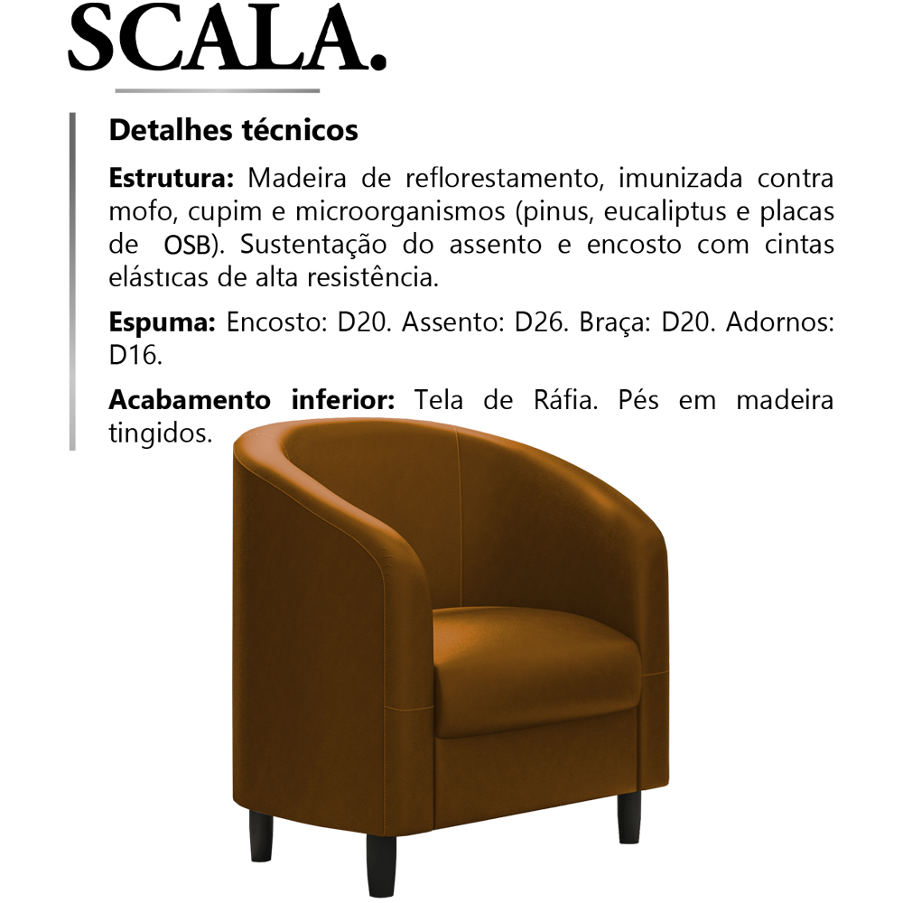 Poltrona Decorativa Pes Em Madeira Scala Corano TCS 727 Moll