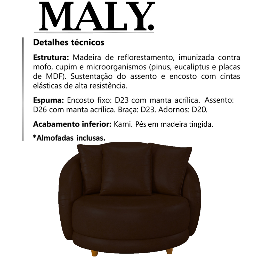 Poltrona Decorativa Pes Madeira Maly Corano TCS 721 Moll