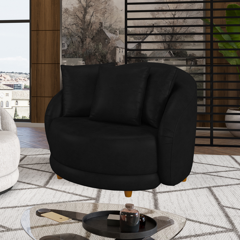 Poltrona Decorativa Pes Madeira Maly Corano TCS 724 Moll