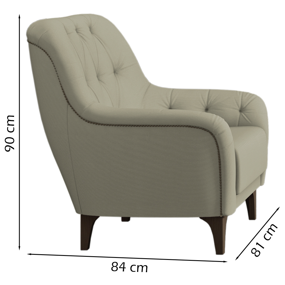 Poltrona Decorativa Pes Madeira Pietra SL 940 Moll