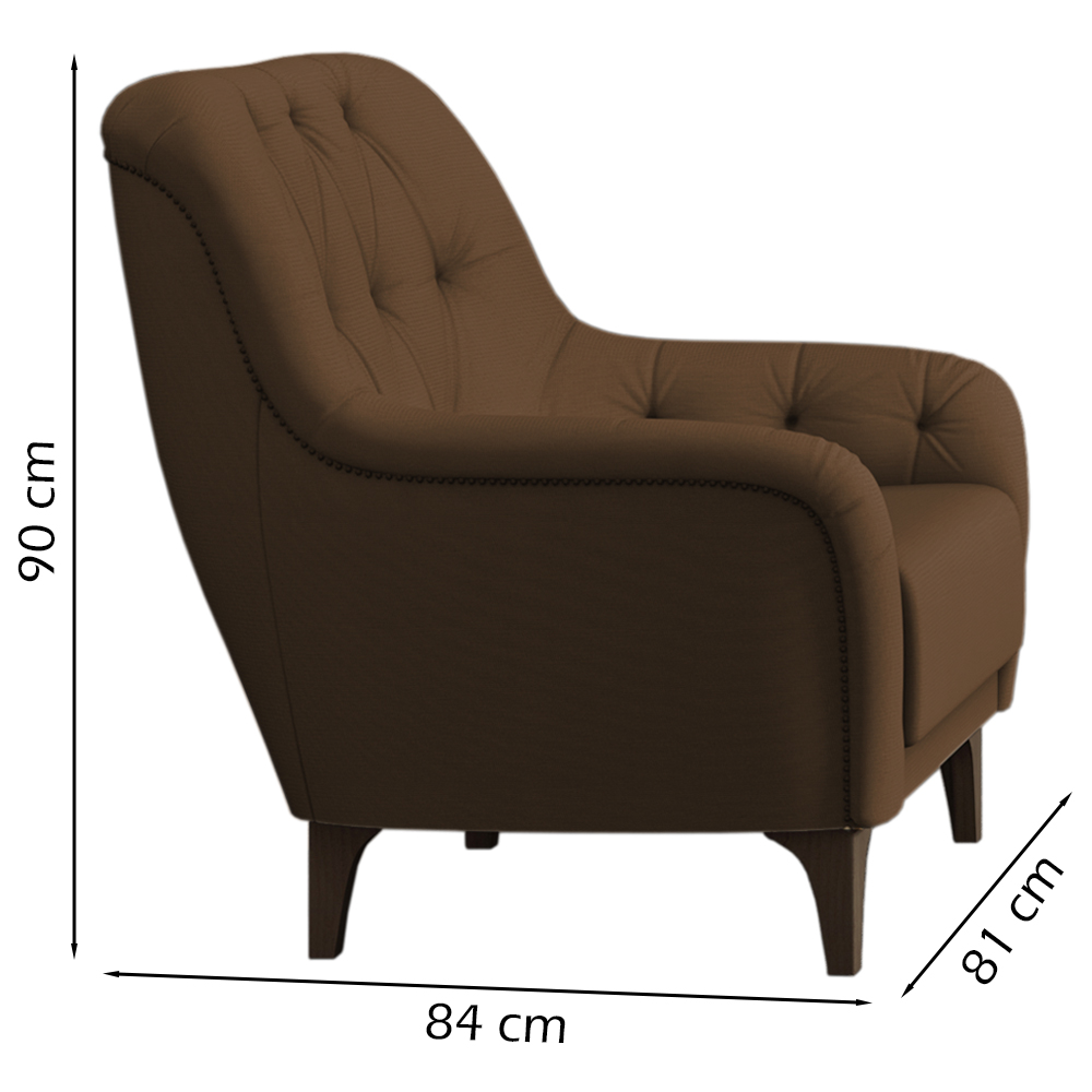 Poltrona Decorativa Pes Madeira Pietra SL 942 Moll