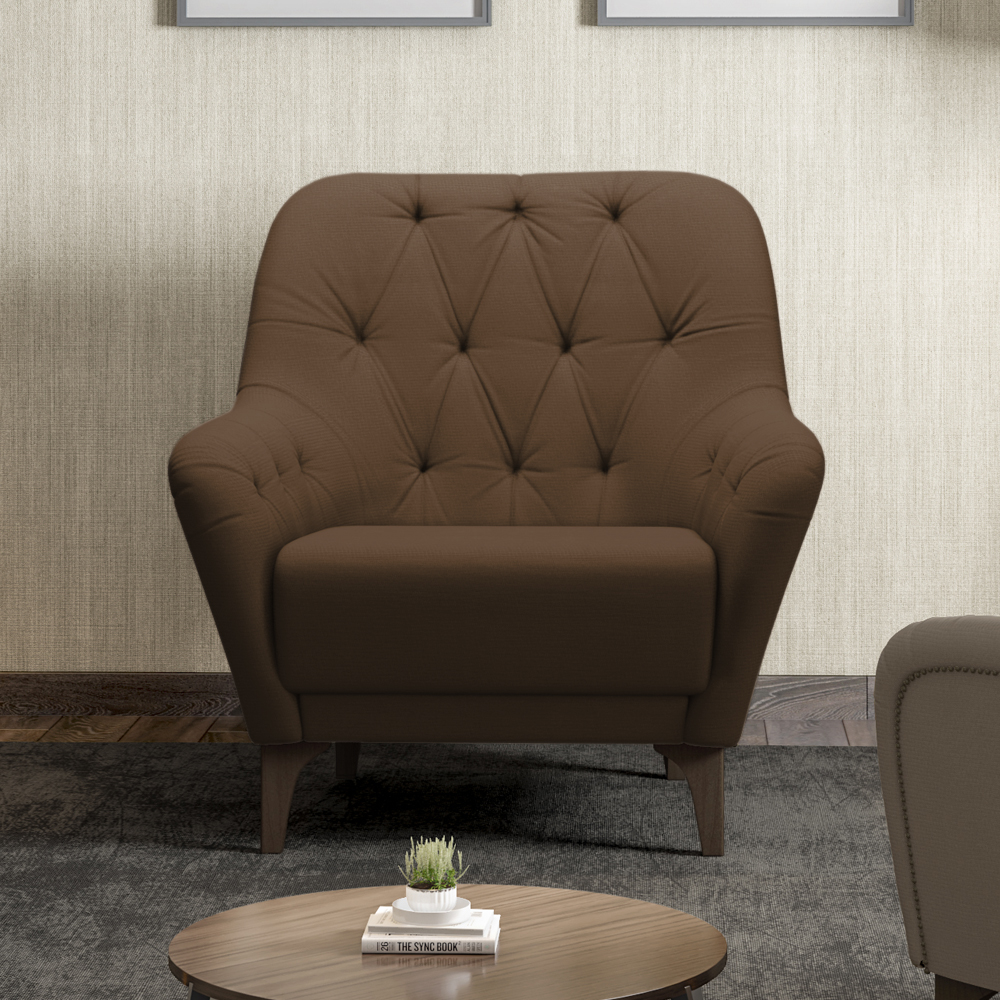 Poltrona Decorativa Pes Madeira Pietra SL 942 Moll