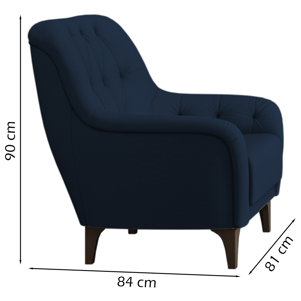 Poltrona Decorativa Pes Madeira Pietra SL 948 Moll