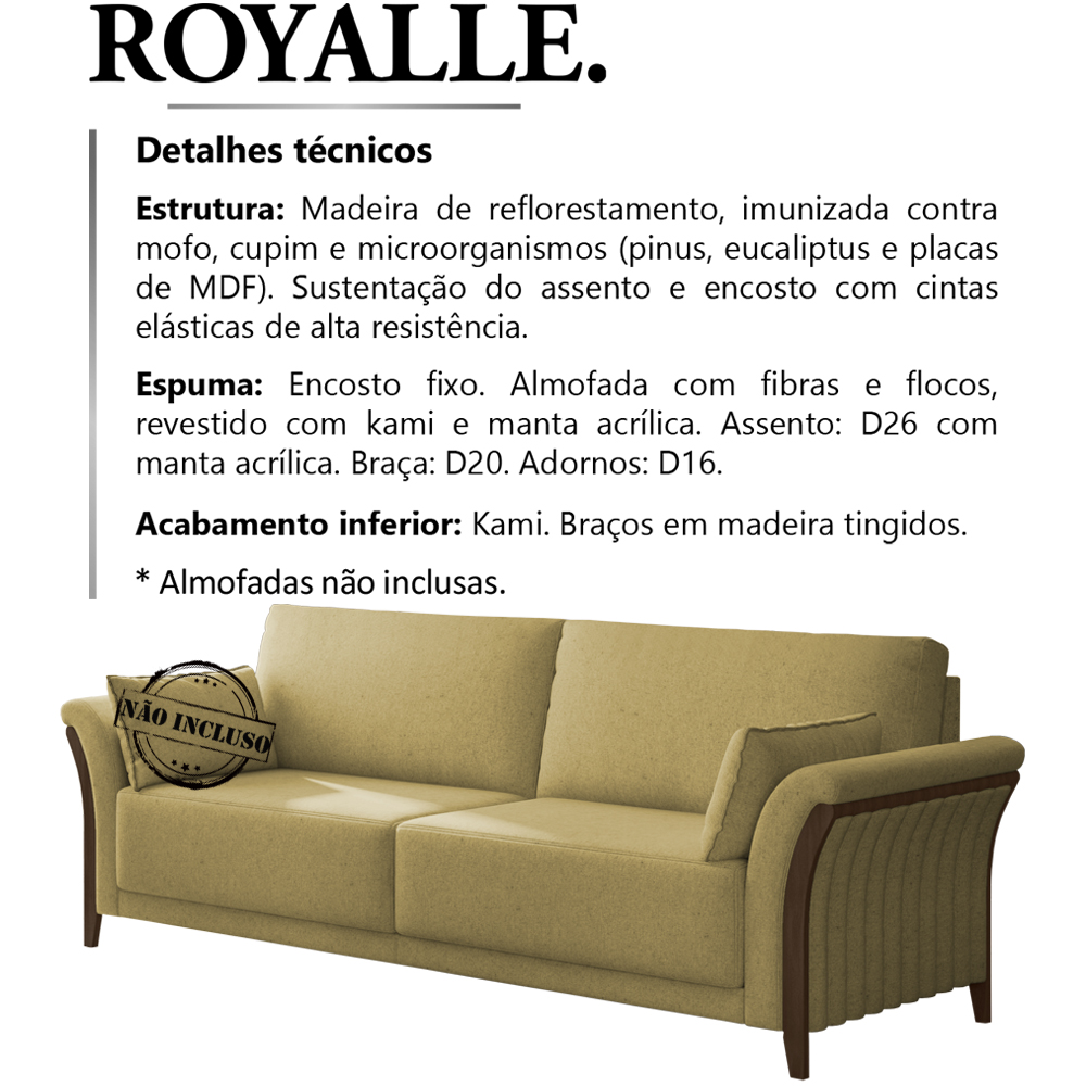 Sofa 2 Lugares 162 cm Royalle Linho TCE 1025 Moll