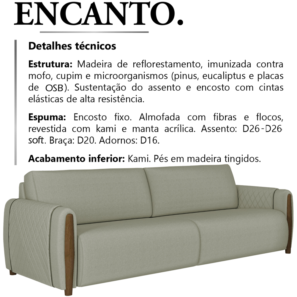 Sofa 2 Lugares 168 cm Encanto Linho TCE 1026 Moll