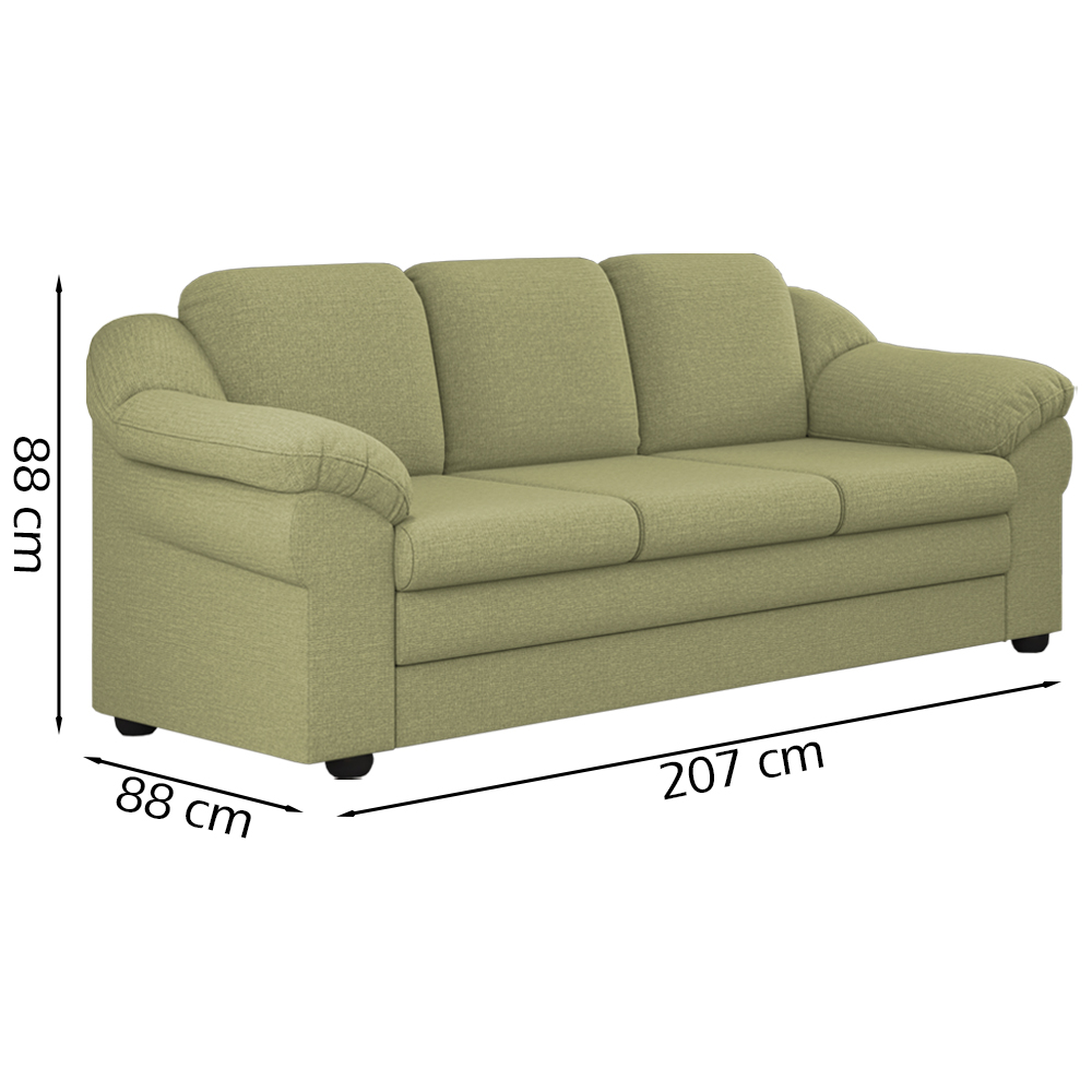 Sofa 3 Lugares 207 cm Dallas Linho TCE 1027 Moll