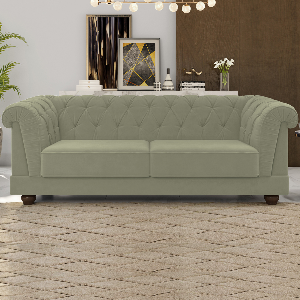 Sofa 3 Lugares 220 cm Ponteio Veludo SL 940 Moll