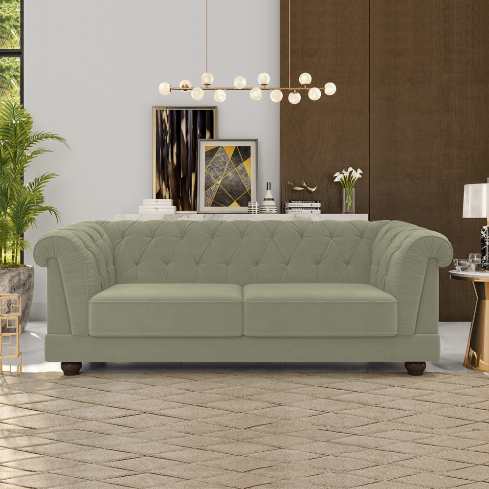 Sofa 3 Lugares 220 cm Ponteio Veludo SL 940 Moll