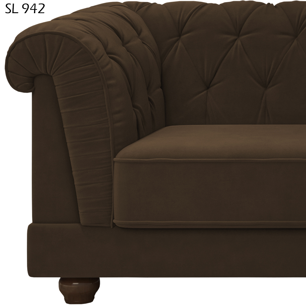 Sofa 3 Lugares 220 cm Ponteio Veludo SL 942 Moll