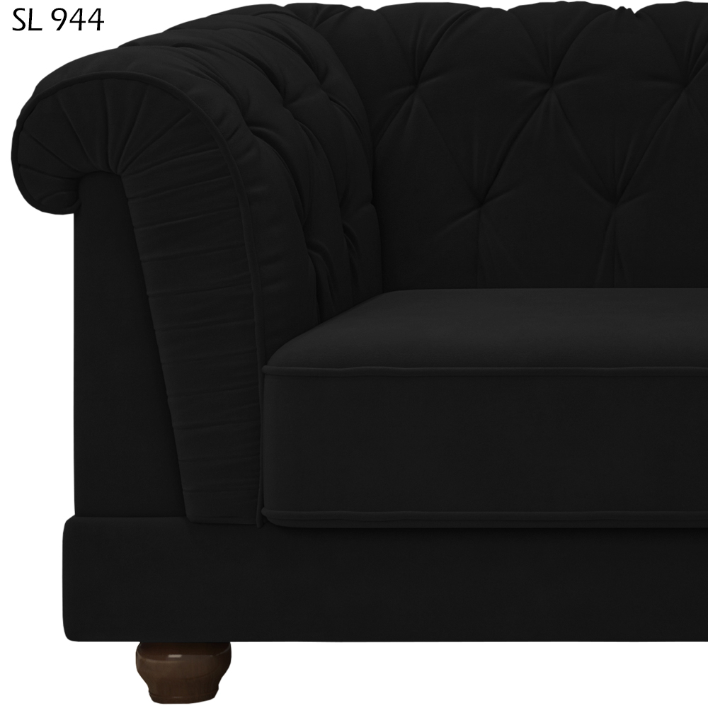 Sofa 3 Lugares 220 cm Ponteio Veludo SL 944 Moll