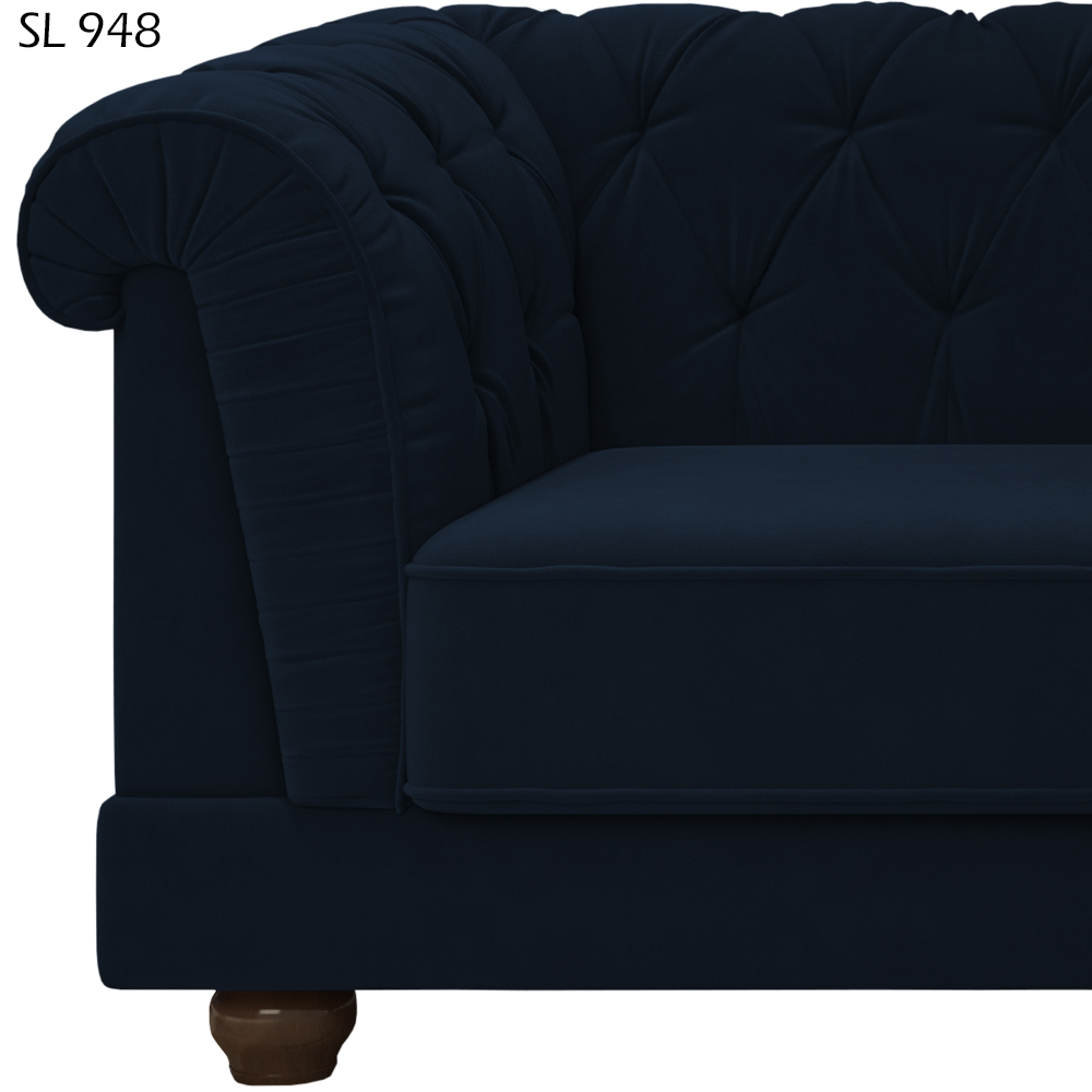 Sofa 3 Lugares 220 cm Ponteio Veludo SL 948 Moll