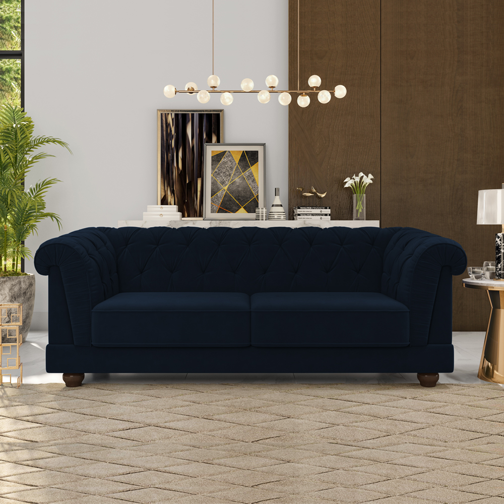 Sofa 3 Lugares 220 cm Ponteio Veludo SL 948 Moll