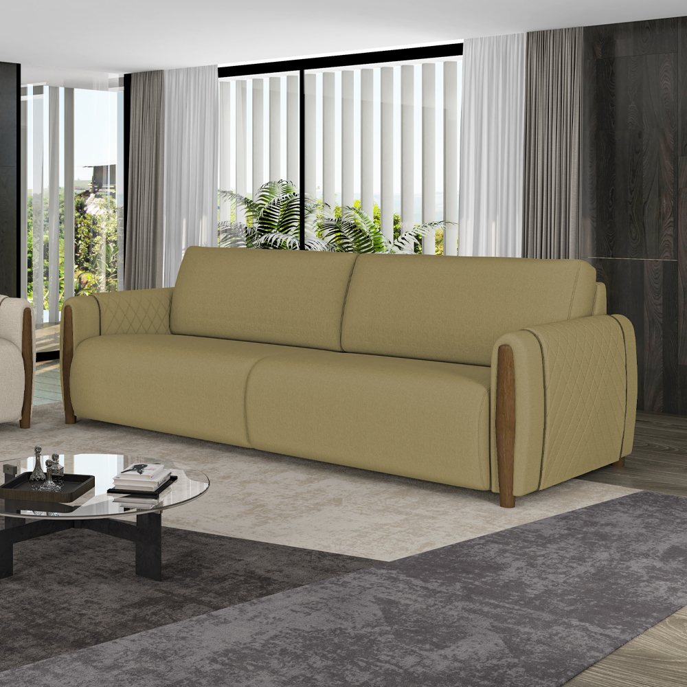 Sofa 3 Lugares 223 cm Encanto Linho TCE 1025 Moll