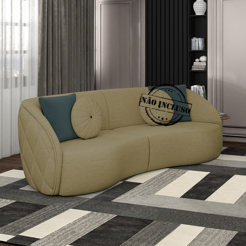 Sofa 3 Lugares 240 cm Passion Linho TCE 1025 Moll