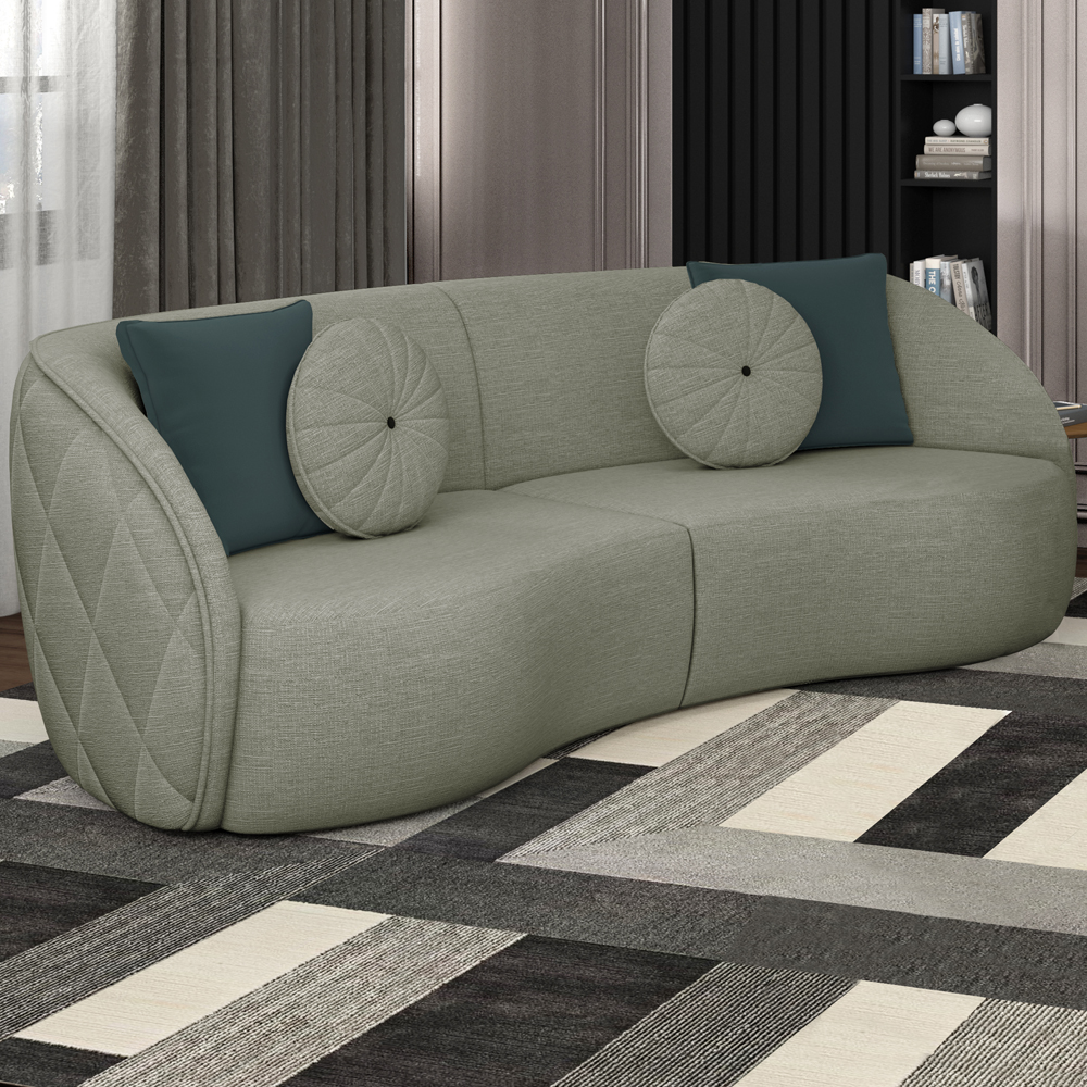 Sofa 3 Lugares 240 cm Passion Linho TCE 1026 Moll