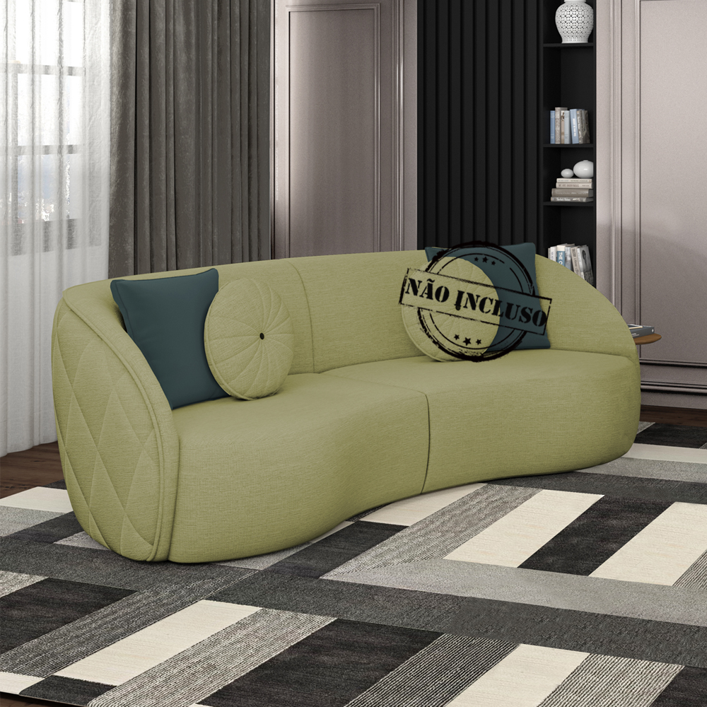 Sofa 3 Lugares 240 cm Passion Linho TCE 1027 Moll